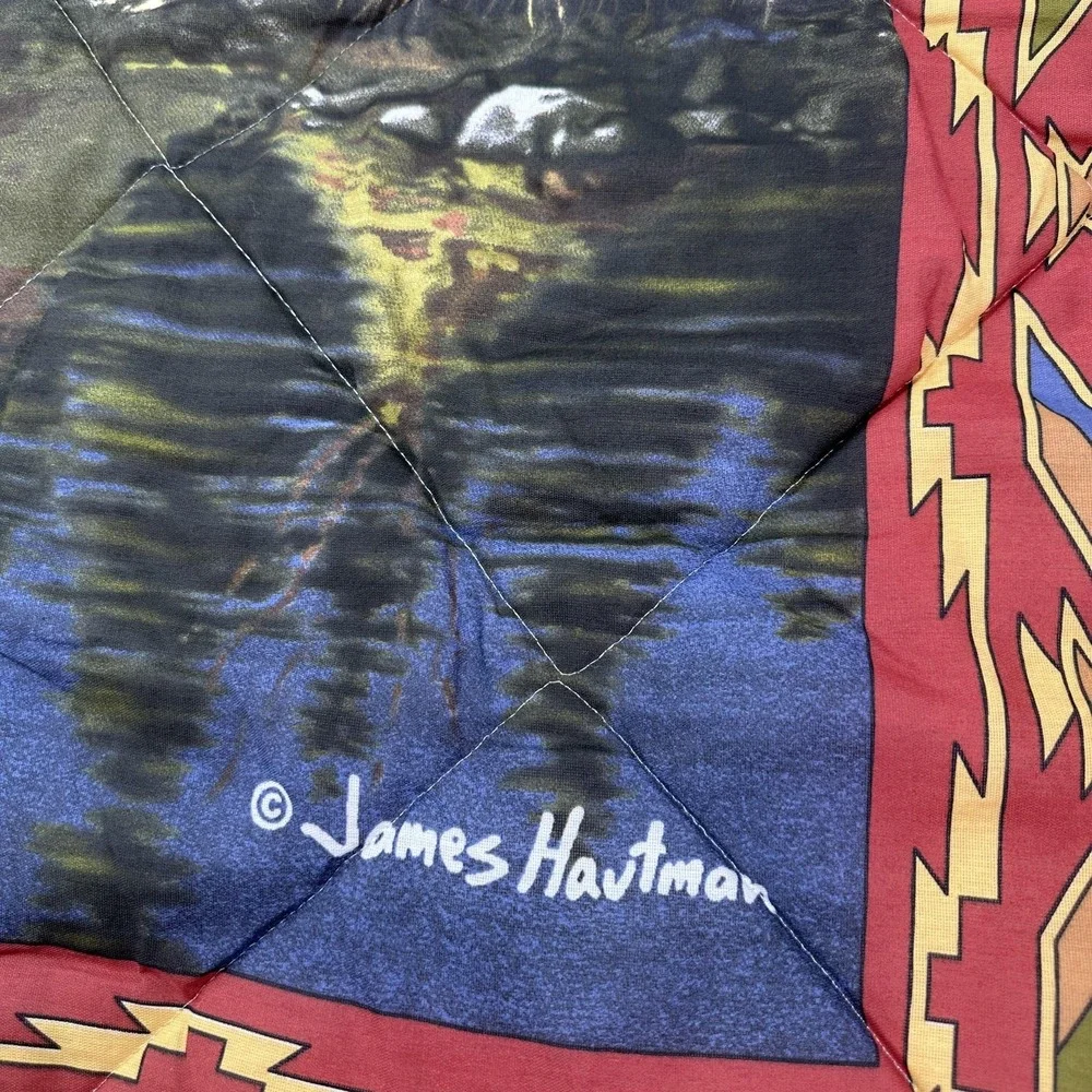 James Hautman Western Quilt Wall Hanging Nonstandard Multicolor Horses Native